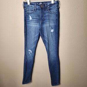 Hollister Womens High Rise Super Skinny Medium Wash Jeans-Size 27x28